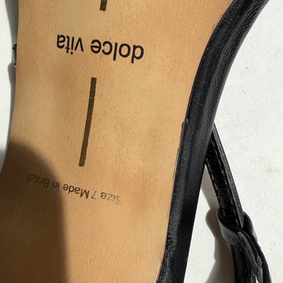 Like new Dolce Vita Black Strappy Heels with Gold Accents sz 7 - Picture 7 of 8